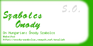 szabolcs onody business card